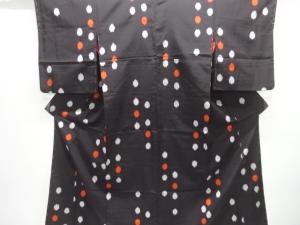 大正ロマン　水玉模様織出しお召着物